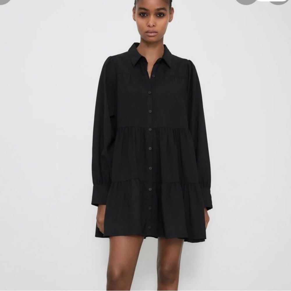 Zara TIERED SHIRT DRESS
